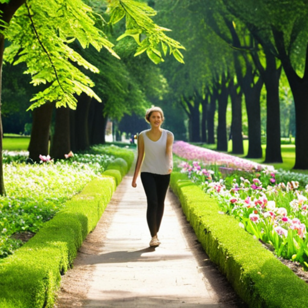 **Image Prompt 1: Nature's Influence on Emotions**
   - Create an image of a serene park scene with lush greenery, where a person is taking a peaceful stroll. The atmosphere should convey relaxation and harmony, with soft sunlight filtering through the trees. Include elements that suggest a boost in mood, such as a smiling face or vibrant flowers.