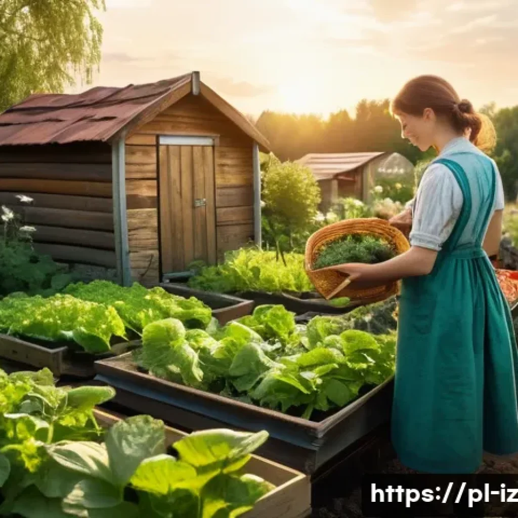 생태 심리학 실천의 성공 비결 - **Prompt:** "A serene Polish woman in her late 30s gardening in a lush allotment in the suburbs of W...