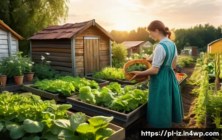 생태 심리학 실천의 성공 비결 - **Prompt:** "A serene Polish woman in her late 30s gardening in a lush allotment in the suburbs of W...